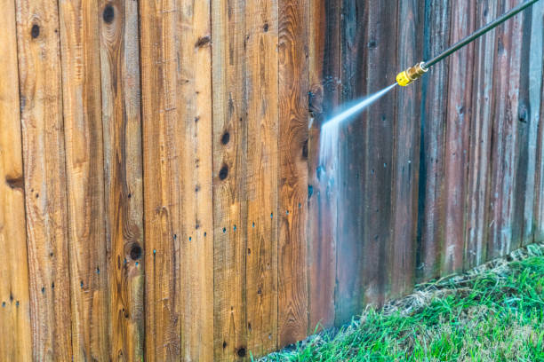 Half Clean and Half Old – Power Washing Wooden Fence Half Clean and Half Old - Power Washing Wooden Fence