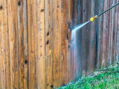 Half Clean and Half Old - Power Washing Wooden Fence